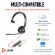 POLY Blackwire 3310 Monaural Microsoft Teams Certified USB-C Headset +USB-C/A Adapter #7