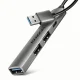 Axagon HUB USB HUE-STA, 4x USB ALU STRIP hub, 1x USB-A 5Gbps, 2x USB-A & 1x USB-C 480Mbps, kabel USB-A 12cm