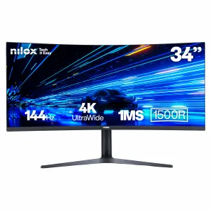 Nilox MONITOR 34" NXM344KD11 ULTRAWIDE 4K CURVO 144HZ 2HDMI 2DP 1MS MMDIA