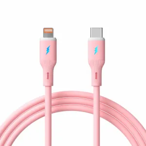 Akyga Cable USB type C / Lightning 1m AK-USB-71 30W Silicone Pink