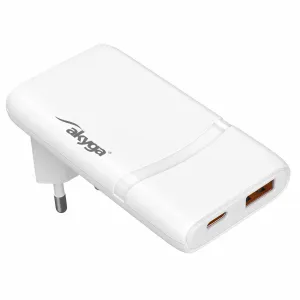 Akyga USB Ladegerät 65 W USB-C, USB-A Weiß