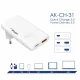 Akyga USB Ladegerät 65 W USB-C, USB-A Weiß #8