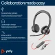 HP Blackwire 8225 Stereo USB-C Headset +USB-C/A Adapter #6
