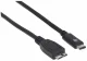 Manhattan USB-C to Micro-USB Cable, 1m, Male to Male, Black, 10 Gbps (USB 3.2 Gen2 aka USB 3.1), 3A (fast charging), Equivalent to Startech USB31CUB1M, SuperSpeed+ USB, Lifetime Warranty, Polybag #2