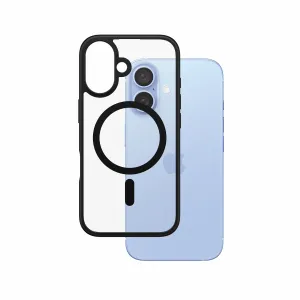 PanzerGlass HardCase Transparent w. Black MagSafe & Frame iPhone 16