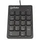 Manhattan Numeric Keypad, Wired, USB-A, 18 Full Size Keys, Black, Membrane Key Switches, Windows and Mac, Three Year Warranty, Blister #3