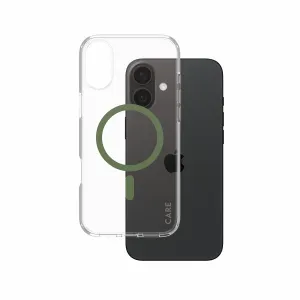 PanzerGlass CARE by PanzerGlass Urban Combat Case Transparent w. Green MagSafe iPhone 16 Plus