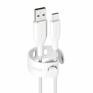 PanzerGlass empower by PanzerGlass Racing 60W USB-A to USB-C Cable USB 3.0 1.2M Silver White