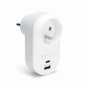 Montis Rozgałęźnik sieciowy pojedynczy z gniazdami USB A+C