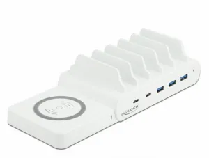 DeLOCK USB and Wireless Charger 2 x USB Type-C PD + 3 x USB Type-A with 110 W