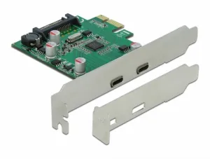 DeLOCK PCI Express x1 Card to 2 x external SuperSpeed USB (USB 3.2 Gen 1) USB Type-C female
