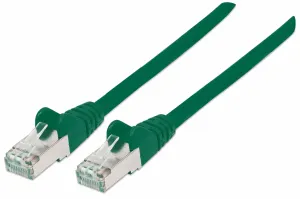 Intellinet Network Patch Cable, Cat7 Cable/Cat6A Plugs, 10m, Green, Copper, S/FTP, LSOH / LSZH, PVC, RJ45, Gold Plated Contacts, Snagless, Booted, Polybag