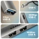 Axagon HUB USB HUE-STC, 4x USB ALU STRIP hub, 1x USB-A 5Gbps, 2x USB-A & 1x USB-C 480Mbps, kabel USB-C 12cm #3