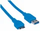Manhattan USB-A to Micro-USB Cable, 1m, Male to Male, Blue, 5 Gbps (USB 3.2 Gen1 aka USB 3.0), Equivalent to Startech USB3SAB1M (except colour), SuperSpeed USB, Lifetime Warranty, Polybag #2