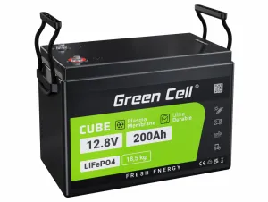Green Cell akumulator LiFePO4 200Ah 12.8V 2560Wh Litowo-elazowo-Fosforanowy do Kampera, Paneli solarnych, Foodtrucka, Off-Grid (CAV04S)