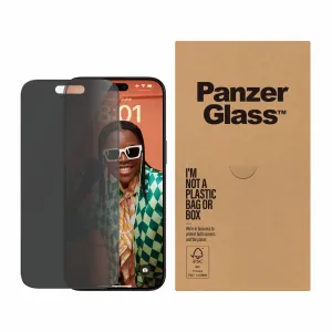 PanzerGlass Privacy Screen Protector iPhone 15 Pro Max Ultra-Wide Fit w. EasyAligner Bulk