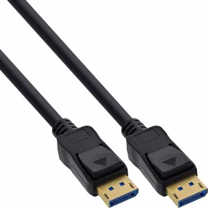 InLine DisplayPort 2.1 cable, UHBR20 80 Gb/s, black, gold-plated contacts, 0.5m