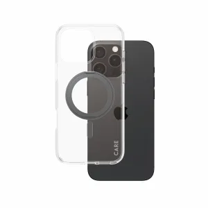 PanzerGlass CARE by PanzerGlass Case Transparent w. Black Kickstand & MagSafe iPhone 16 Pro Max