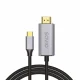 Savio USB-C to HDMI 2.0B cable 2m silver / black gold tips CL-171