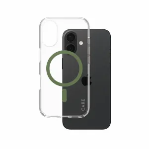 PanzerGlass CARE by PanzerGlass Urban Combat Case Transparent w. Green MagSafe iPhone 16