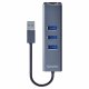 Savio AK-57 USB-A - 3 x USB-A HUB with RJ-45 Gigabit Ethernet adapter 5000 Mbit/s grey