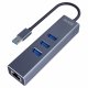 Savio AK-57 USB-A - 3 x USB-A HUB with RJ-45 Gigabit Ethernet adapter 5000 Mbit/s grey #2