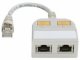 Telegärtner T-Adaptor S Cat.5e, 2xTR light grey RAL 7035