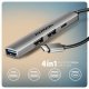 Axagon HUB USB HUE-STC, 4x USB ALU STRIP hub, 1x USB-A 5Gbps, 2x USB-A & 1x USB-C 480Mbps, kabel USB-C 12cm #2