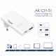 Akyga USB Ladegerät 65 W USB-C, USB-A Weiß #8