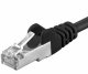 PremiumCord Patch kabel S-FTP Cat6a 10m cerna
